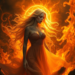 Beautiful woman emerging from roaring fire.jpg