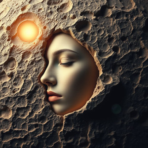Face of a beautiful woman on the surface of the moon.jpg