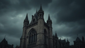 Medieval castle in Dublin under Black Sun - RVXL5.jpg