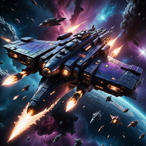 Interstellar battle cruiser in deep space.jpg