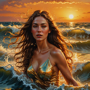 Beautiful woman running on waves.jpg