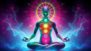 Chakras shining in human body.jpg