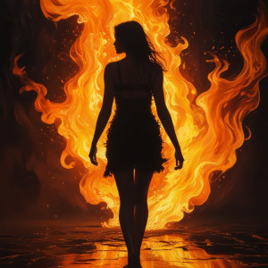 Beautiful woman walking through flames - RVXL5.jpg