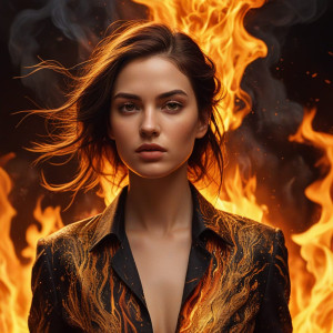 Beautiful woman walking through flames - RVXL5.jpg