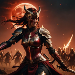 Lady dragoon on the battlefield under blood moon.jpg