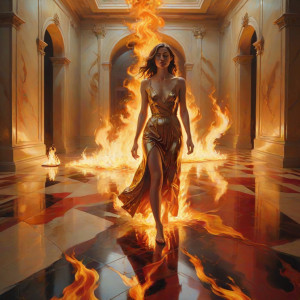 Beautiful woman inside the burning hall - ССХ.jpg