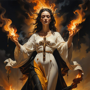 Beautiful woman on burning cross - АXL.jpg