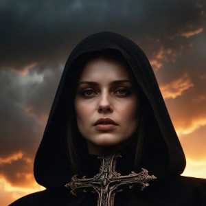 Beautiful woman on burning cross - J9.jpg