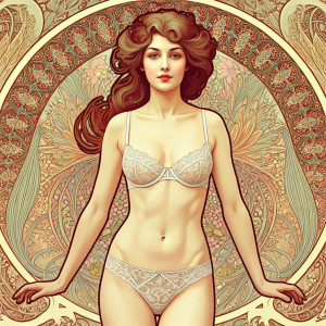 Rainbow aura of a beautiful woman  in lacy white underwear - GIF.jpg