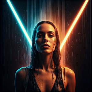 Beautiful woman in the shower in neon light - GIF.jpg