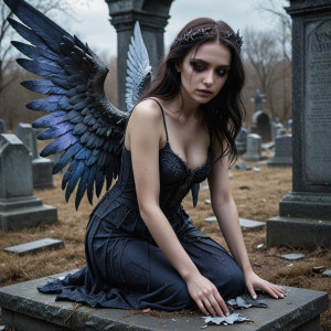 Beautiful female angel in abandoned cemetery - RVXL4.jpg