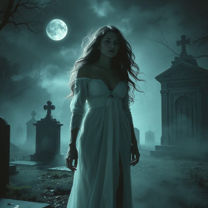 Transparent female ghost in abandoned cemetery - JFL.jpg