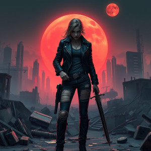 Female agent of destruction in apocalyptic city under blood moon.jpg