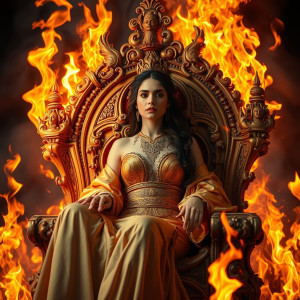 Beautiful woman on a burning throne.jpg