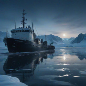 Frozen research vessel in the Arctic under black moon.jpg