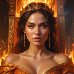Beautiful woman on a burning throne - J9.jpg