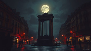 Arc in Paris square under blood moon.jpg