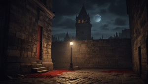 Courtyard in medieval Paris under blood moon.jpg