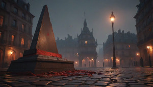 Obelisk in Paris square at night.jpg