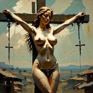 Beautiful naked woman nailed to the cross - 10.png