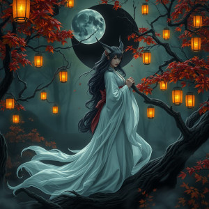 Kitsune woman in haunted Japanese forest.jpg