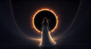 Beautiful woman walks into Eternity under Black Sun - GIF.jpg
