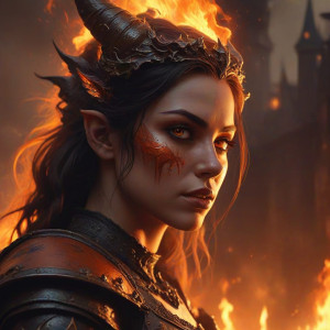 Demoness watching as the medieval city burns to the ground - О9.jpg