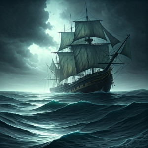 Giant ghost ship in the storm in Devil's Sea - GIF.jpg