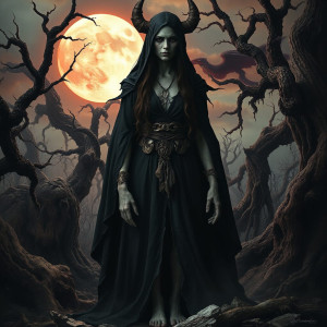 Finnish goddess of pain and death in Scandinavian forest - JFL.jpg