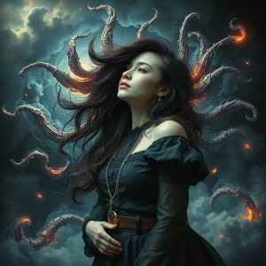 Whirlpool of demonic thoughts inside the head of a beautiful woman - JFL.jpg