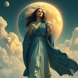 Beautiful woman carries the whole world on her shoulders.jpg