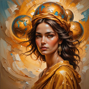 Beautiful woman carries the whole world on her shoulders - DXL.jpg