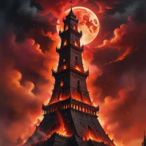Giant burning tower under blood moon - ССХ.jpg