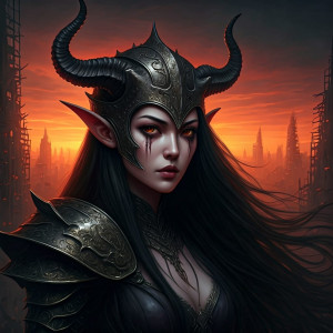 Face of a beautiful demoness over apocalyptic city - GIF.jpg