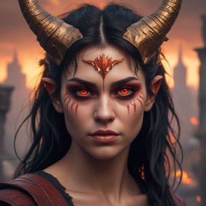 Face of a beautiful demoness over apocalyptic city - О9.jpg