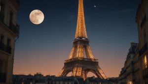 Eiffel tower in Paris under full round moon - RV5.jpg