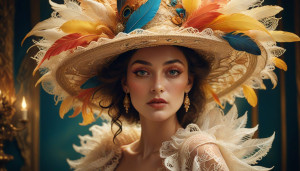 Royally beautiful woman in a giant strange hat - АХ.jpg