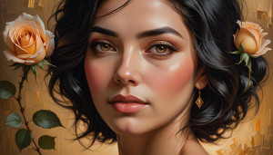 Woman's head with a rose in her black hair -  DXL.jpg