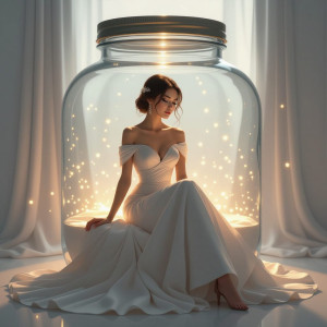 Beautiful woman sitting inside glass jar - H11.jpg