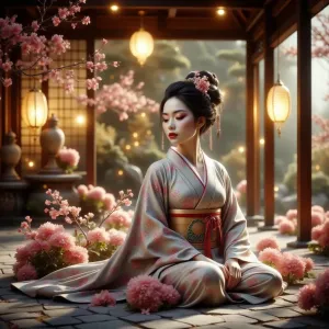Elegant Geisha Portrait in Kyoto with Kimono.webp