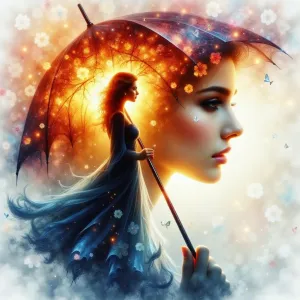 Romantische Frau mit Regenschirm im Doppelbelichtungsstil-11.webp
