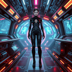 Cybernetic woman inside a futuristic spaceship - FS.jpg