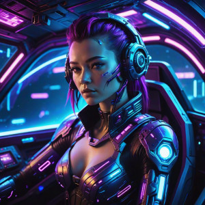 Cybernetic woman inside a futuristic spaceship - CCXL.jpg