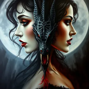 Luis royo sensual split face fantasy painting.webp