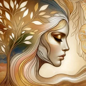 Abstraktes Porträt - Frau und Baum in Harmonie-99.webp