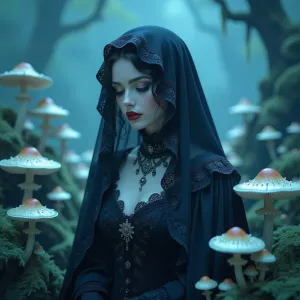 gothic-woman и грибы.webp