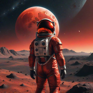 A lone astronaut stands on a desolate, alien planet - ССXL.jpg