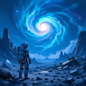 A lone astronaut stands on a desolate, alien planet - Н12.jpg