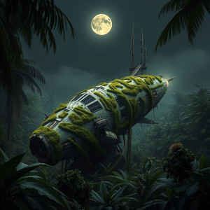 Ancient spacecraft in the Amazon jungle under full moon.jpg