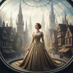 Beautiful woman in medieval city.jpg